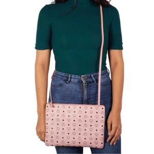 MCM Visetos Crossbody Medium Clutch…Color: Pink… Preowned